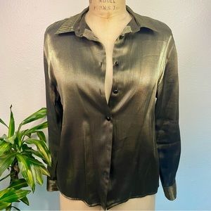 ✨Vintage Karen Scott Gold Shimmer Button-Up Shirt - Size Medium ✨